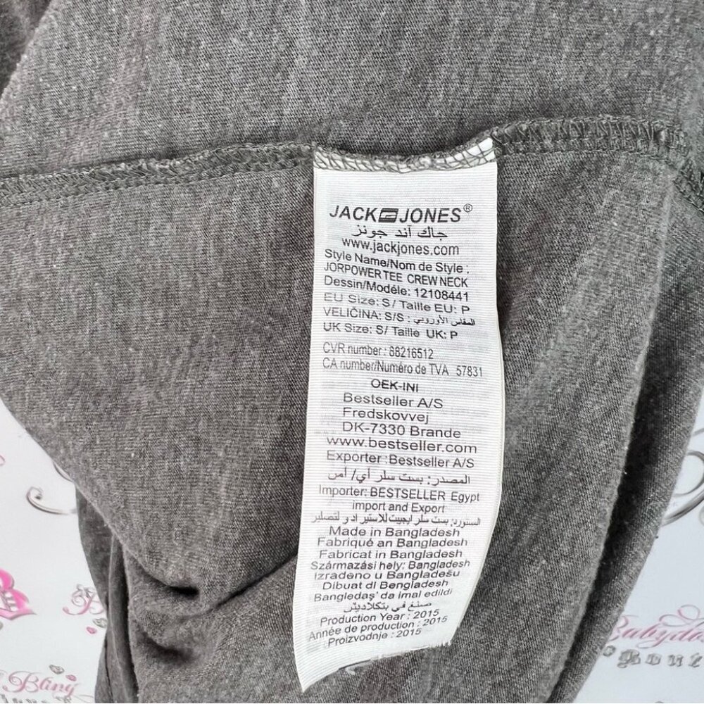 Jack and Jones tee palm trees pockets Gray T-Shirt with Leaf Print Pocket - Picture 9 of 11